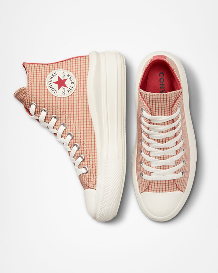 Dámské Boty Na Platformy Converse Chuck Taylor All Star Move Checkered Vysoké Meruňka | CZ Y31SX57